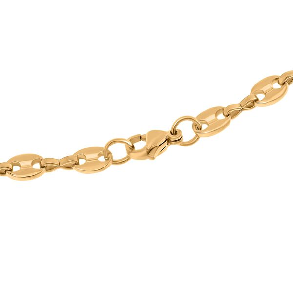 3er Set - Kugelkette 40 cm,  Gliederkette 45 cm, Ankerkette 55 cm, Edelstahl, Goldfarben image number 9