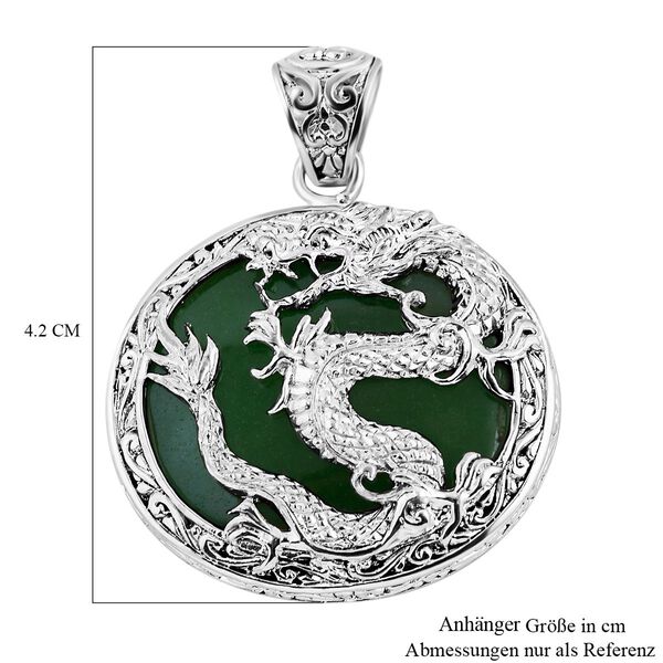 Royal Bali Kollektion- Gr&uuml;ner Jade-Drachen-Anh&auml;nger - 53,93 ct. image number 5