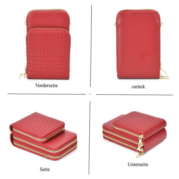 Moderne Umhängetasche mit RFID-Schutz, rot image number 2