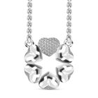 Herzdesign Anhänger 925 Silber mit Reiner Edelstahl kette ca. 45 cm ca. 2,58g