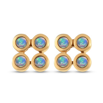 Nat&uuml;rliche, &auml;thiopische Opal-Ohrstecker, 925 Silber vergoldet ca. 0,71 ct