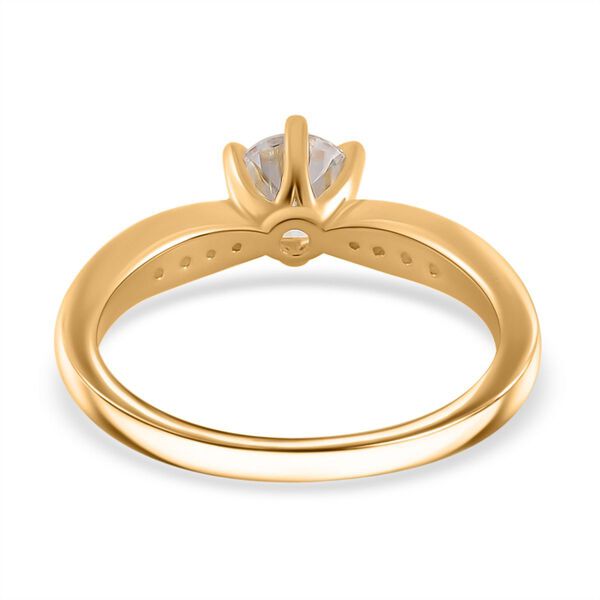 Moissanit Ring, 925 Silber Gelbgold Vermeil - 0,95 ct. image number 5