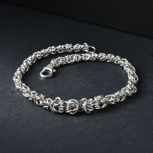 Handgefertigte Verlaufs Königskette Armband, 925 Silber rhodiniert ca. 19 cm ca. 9,51g image number 1