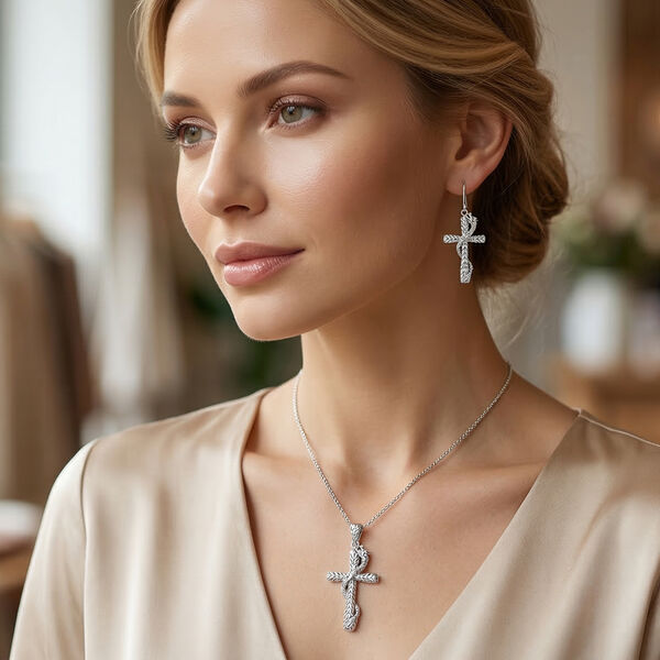 Royal Bali Kollektion- Anh&auml;nger und Ohrringe in 925 Silber image number 2