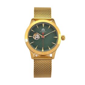 LUXUS SAMMLER EDITION - William Hunt Uhr, SEIKO AUTOMATIK Uhrwerk, Saphir Glashäuser, 5 ATM, Goldfarbene Edelstahl Armband