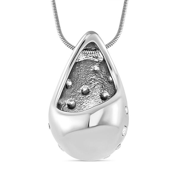 Wei&szlig;er Zirkonia Halskette ca. 50 cm Reiner Edelstahl image number 4