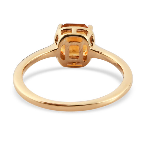 Madeira Citrin Solit&auml;r Ring 925 Silber vergoldet  ca. 1,04 ct image number 6