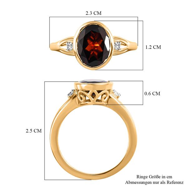 Nat&uuml;rlicher Mosambik Granat und wei&szlig;er Zirkon-Ring - 3,11 ct. image number 7