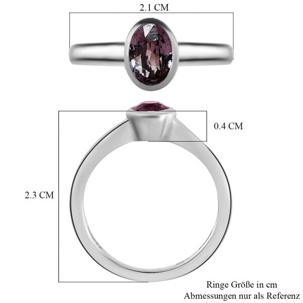 Grauer Spinell Solitär Ring 925 Silber platiniert  ca. 0,87 ct image number 6