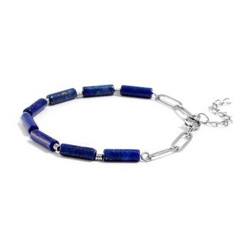 Lapislazuli Armband ca. 20 cm 316L Edelstahl ca. 22.50 ct