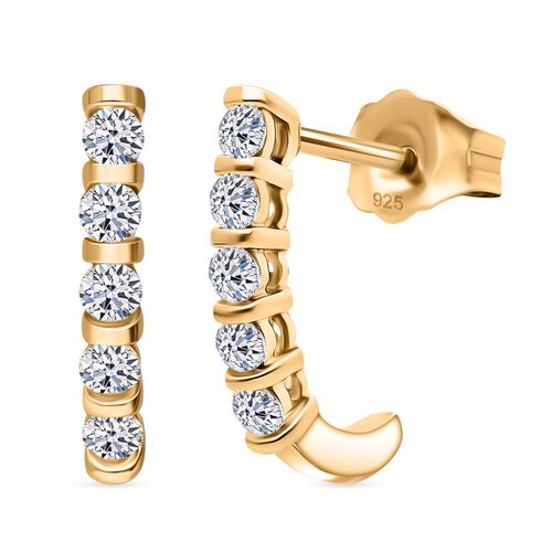 LUXURIANT DIAMOND- SI Labor Diamant Ohrringe, 925 Silber 750 Gelbgold Vermeil - 0,30 ct. image number 0