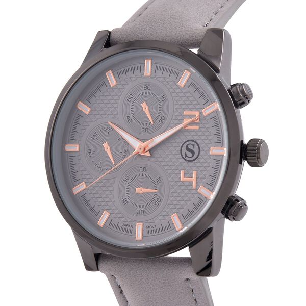 STRADA -Uhr mit grauem Lederband, 23 cm, ca. 29,00g image number 4