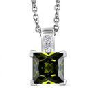 D'Joy Peridot Zirkonia, Weißer Zirkonia Schmuckset ca. 50 cm 925 Silber und Edelstahl 4.43 ct