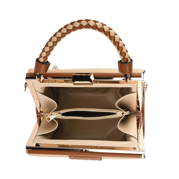 2er-Set, Umh&auml;ngetasche mit Geldb&ouml;rse, 23x14,5x17,5cm, Beige Braun image number 5