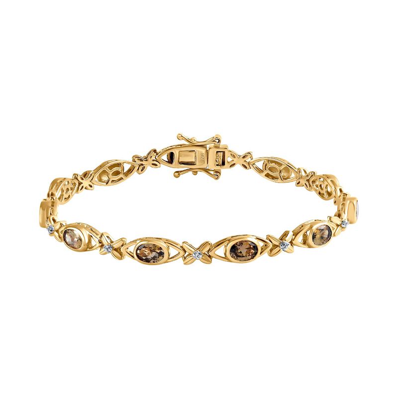 Natürliches, goldenes Tansanit und Zirkon-Armband, 19cm - 2,76 ct. image number 0