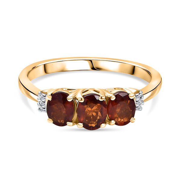 D'Joy AAA Hessonit Granat und weißer Diamant Ring - 1,30 ct. image number 0