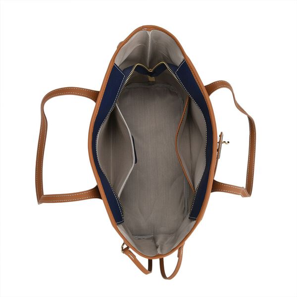 Hochwertige Echtleder Handtasche, blau image number 5