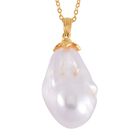 Weiße Barockperle Schmuckset 925 Silber vergoldet