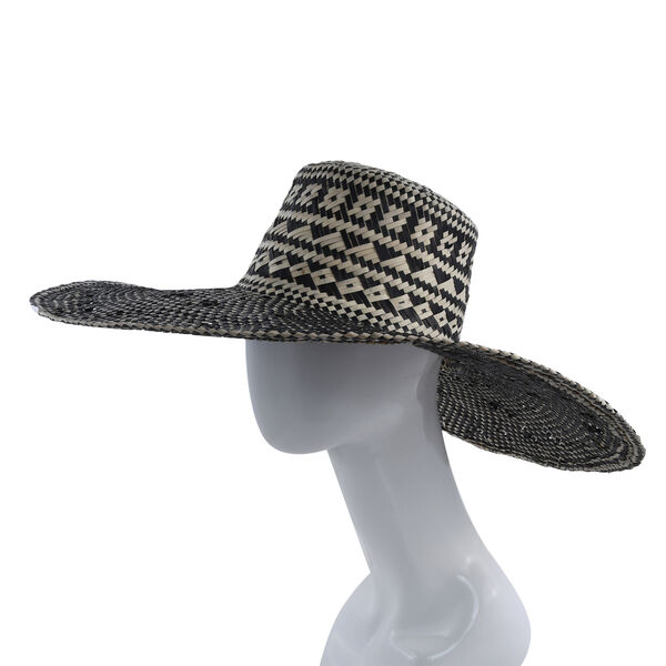 Handgemacht in Bali: Gewebter Pandan Strohhut - Schwarz image number 1