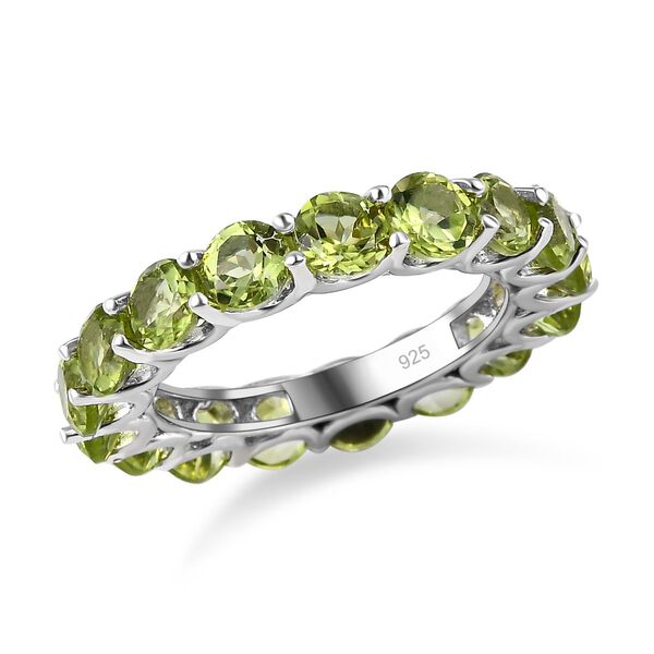 Peridot Ring 925 Silber platiniert  ca. 5,34 ct image number 4
