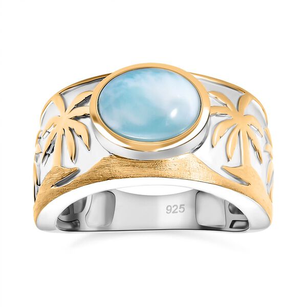 Zweifarbiger AA nat&uuml;rlicher gr&uuml;ner Larimar Ring - 2,42 ct. image number 3