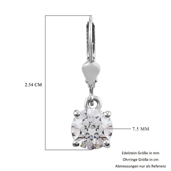 LUSTRO STELLA Hergestellt mit ZIRKONIA Tropfen Ohrringe 925 Silber Platin-&Uuml;berzug image number 5