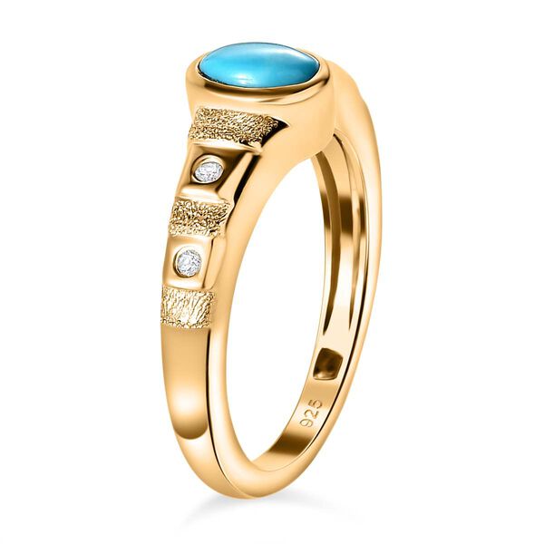 Sleeping Beauty Türkis Schmuckset 925 Silber Gelbgold Vermeil ca. 1,02 ct. image number 5