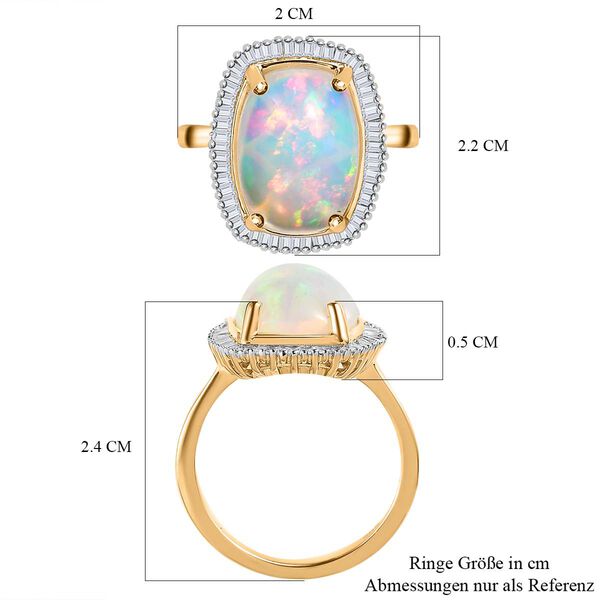 AAA nat&uuml;rlicher, &auml;thiopischer Welo Opal und Diamant-Ring - 4,62 ct. image number 6