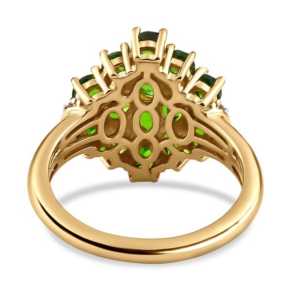 Natürlicher Chromdiopsid und weißer Zirkon Ring, 925 Silber vergoldet (Größe 17.00) ca. 2,79 ct image number 6