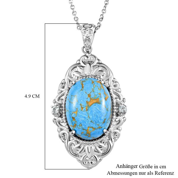 Blaues Türkis, Himmelblauer Topas Schmuckset 316L Edelstahl ca. 18.18 ct image number 6