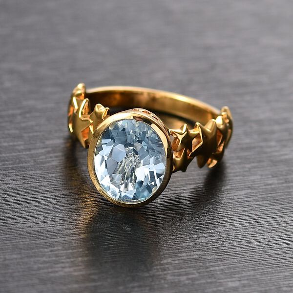 Himmelblauer Topas Ring Messing (Größe 18.00) ca. 3,50 ct image number 1