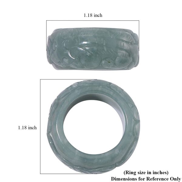 Nat&uuml;rlicher, geschnitzter Jade Ring - 60 ct. image number 4