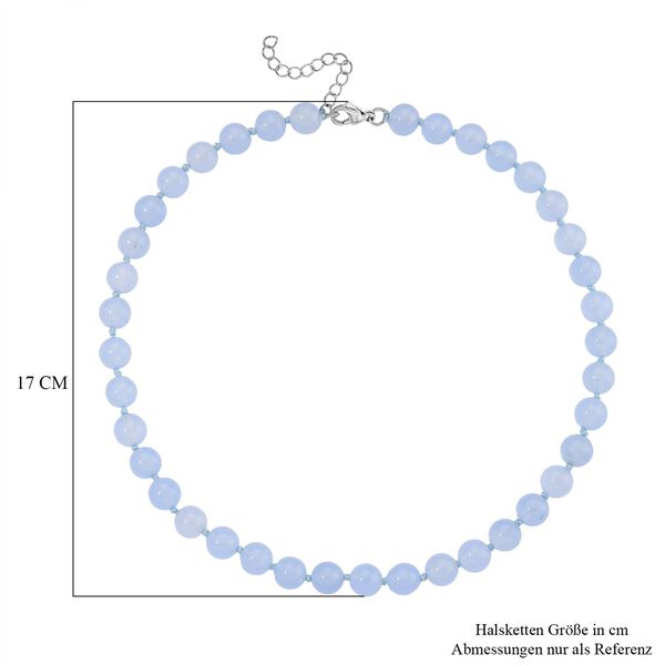 Aquamarin Farbiger Quarzit Halskette ca. Flexibles cm Reiner Edelstahl ca. 255.00 ct image number 5