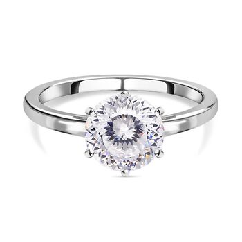 Lustro Stella - 200 Facetten wei&szlig;er Zirkonia Ring, 925 Silber rhodiniert (Gr&ouml;&szlig;e 16.00) ca. 3.55 ct