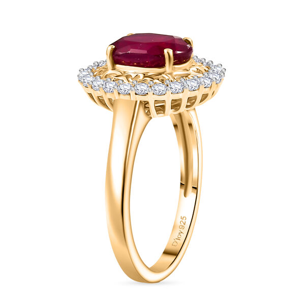 D'Joy Afrikanischer Rubin und Zirkon Ring und Anhänger mit 45cm Kette image number 11