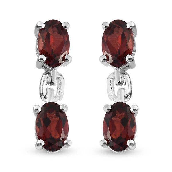 Roter Granat Ohrhänger 925 Silber ca. 2,43 ct  image number 0