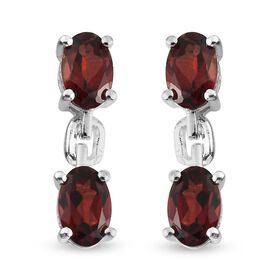 Roter Granat Ohrringe 925 Silber ca. 2,43 ct