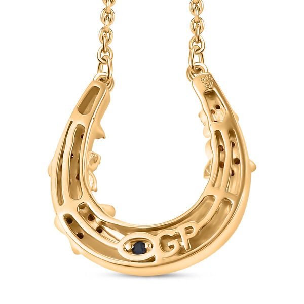 GP Celestial Kollektion - Weiße Diamant und Kanchanaburi blaue Saphir-Halskette, 45 cm - 0,30 ct. image number 4