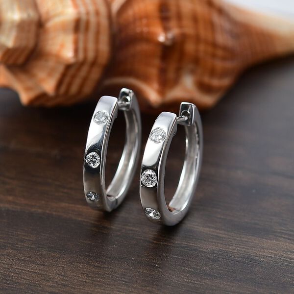 LUXURIANT SI Labor Diamant Creolen, 925 Silber rhodiniert - 0,33 ct. image number 2