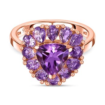 AA Rose De France Amethyst Ring 925 Silber ros&eacute;vergoldet (Gr&ouml;&szlig;e 17.00) ca. 3,17 ct