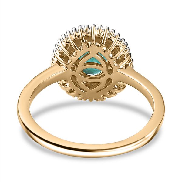 AAA Smaragd und Diamant Ring in 585 Gold - 1,07 ct. image number 8