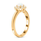 Natürlicher, äthiopischer Opal und weißer Zirkon-Ring, 925 Silber Gelbgold Vermeil  ca. 0,87 ct image number 4