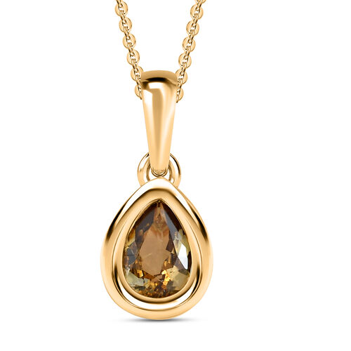 Natürlicher, goldener Tansanit-Anhänger mit 50cm Kette - 0,67 ct. image number 0