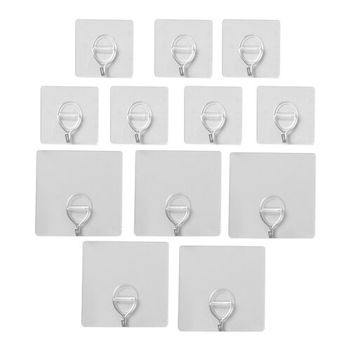 12er-Set abnehmbare, transparente und abwaschbare Haken, 3-8kg image number 0