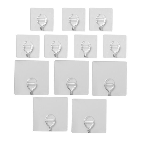 12er-Set abnehmbare, transparente und abwaschbare Haken, 3-8kg image number 0