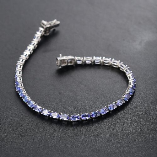 D’joy Tansanit, Weißer Diamant Armband ca. 19 cm 925 Silber rhodiniert ca. 8,00 ct. image number 1