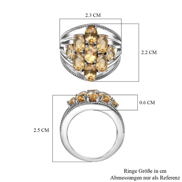 Citrin Ring, 316L Edelstahl (Größe 16.00) ca. 3.43 ct image number 6