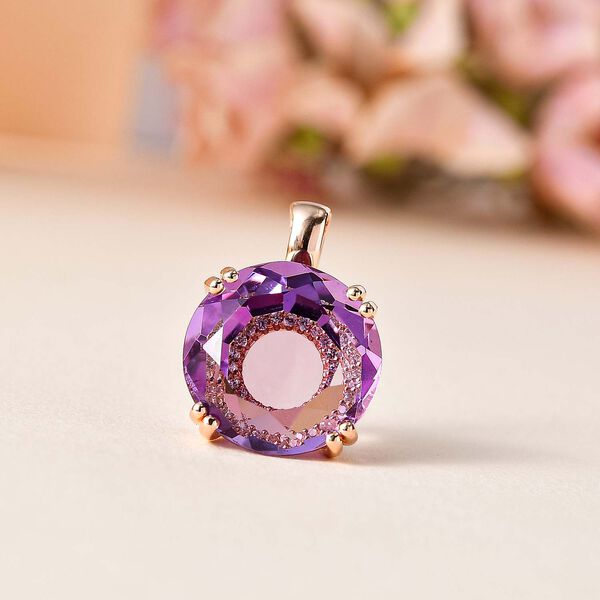 Rose De France Amethyst und Zirkon Anh&auml;nger- 13,43 ct. image number 2