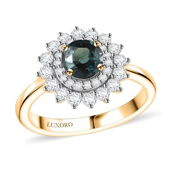 AAA Australischer-Saphir, Weißer Diamant Ring 585 Gold (Größe 18.00) ca. 1,82 ct image number 0