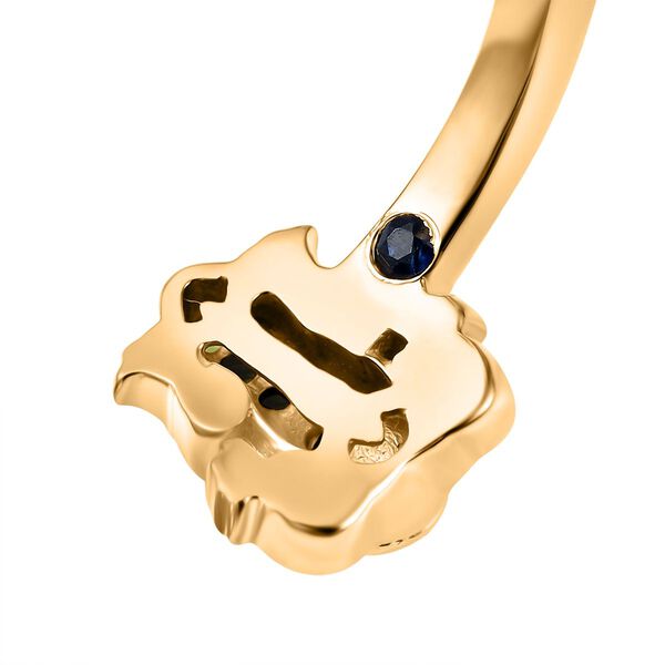 GP Italian Garden Kollektion - Nat&uuml;rlicher Chromdiopsid und Kanchanaburi blauer Saphir Ring - 0,10 ct. image number 7